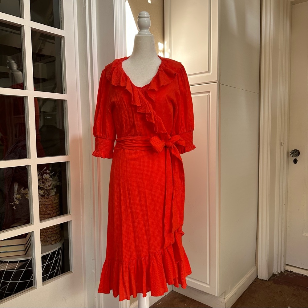 J. Crew: Ruffle Wrap Dress (Size M/8)